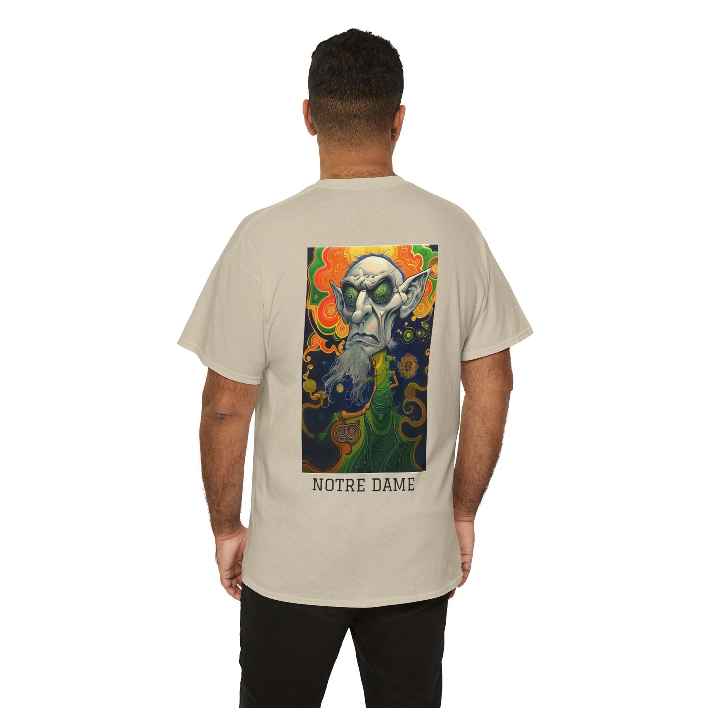 Notre Dame 03B - Unisex Heavy Cotton Tee - Image on the Back