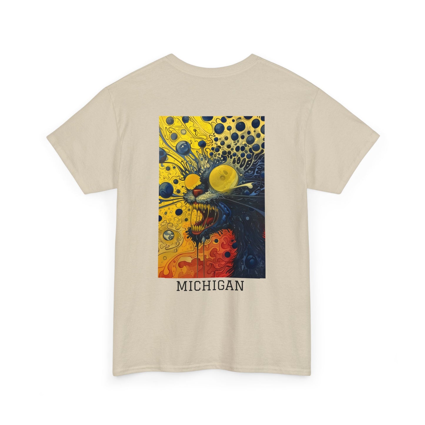 Michigan 02B - Unisex Heavy Cotton Tee - Image on the Back
