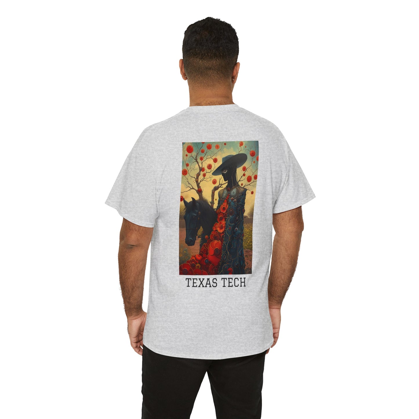 Texas Tech 03B - Unisex Heavy Cotton Tee - Image on the Back