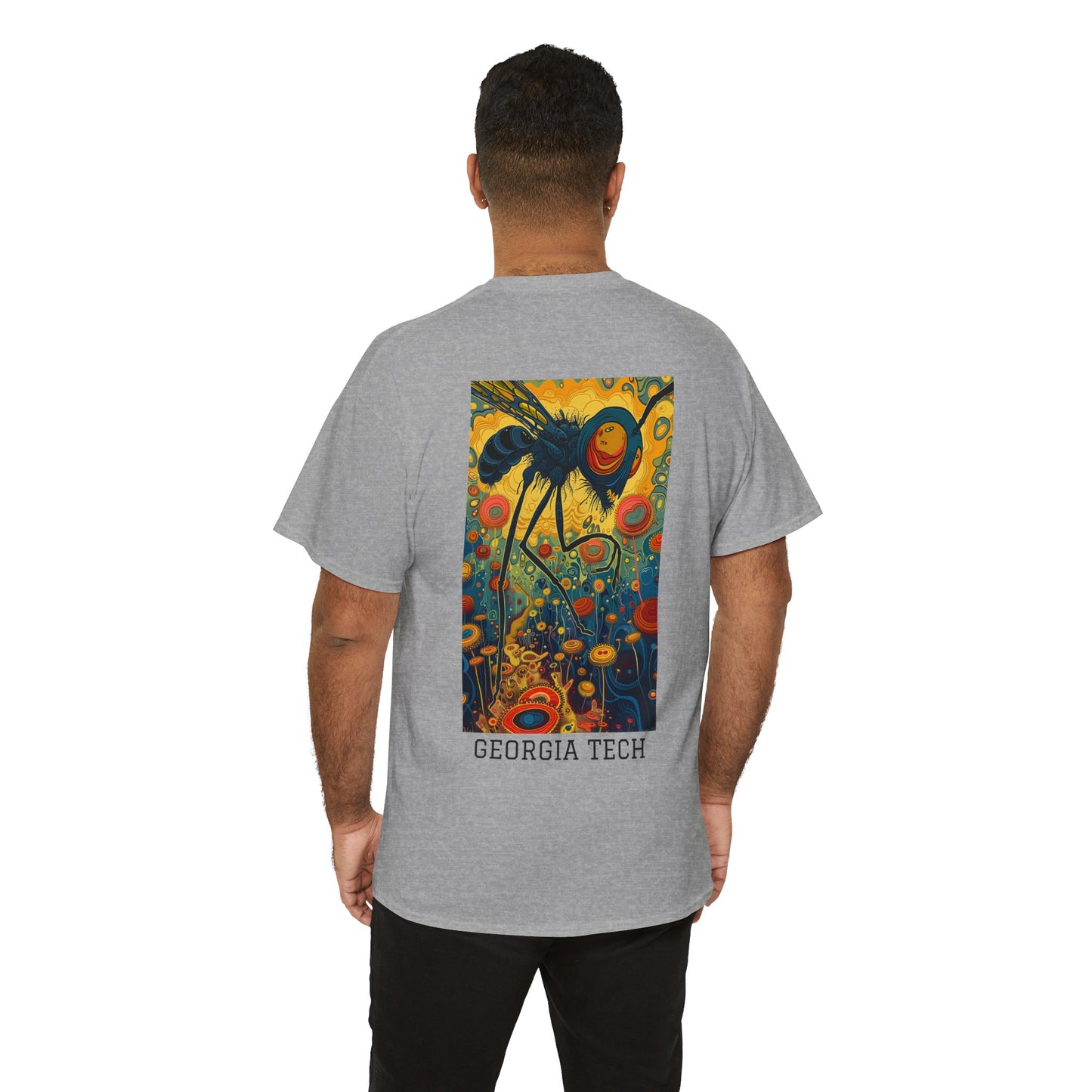 Georgia Tech 02B - Unisex Heavy Cotton Tee - Image on the Back