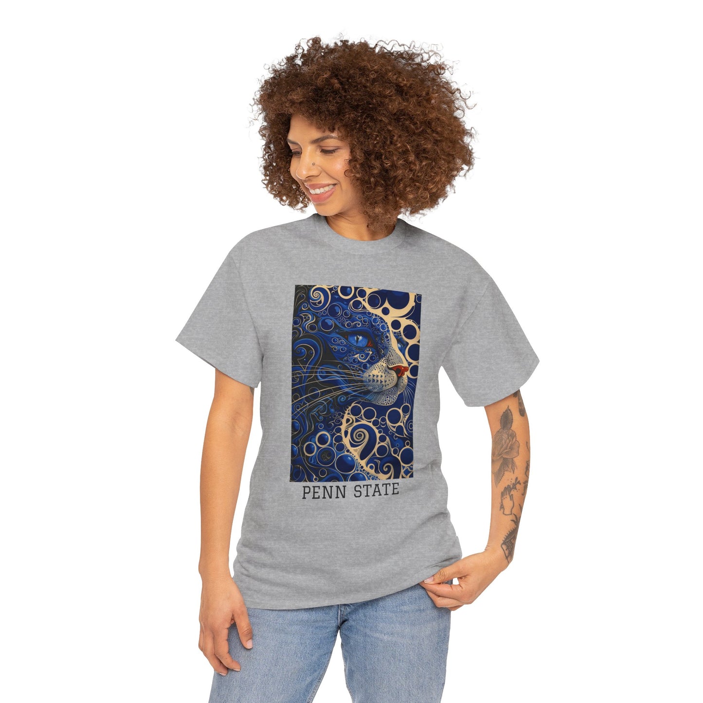 Penn State 01F - Unisex Heavy Cotton Tee - Image on the Front