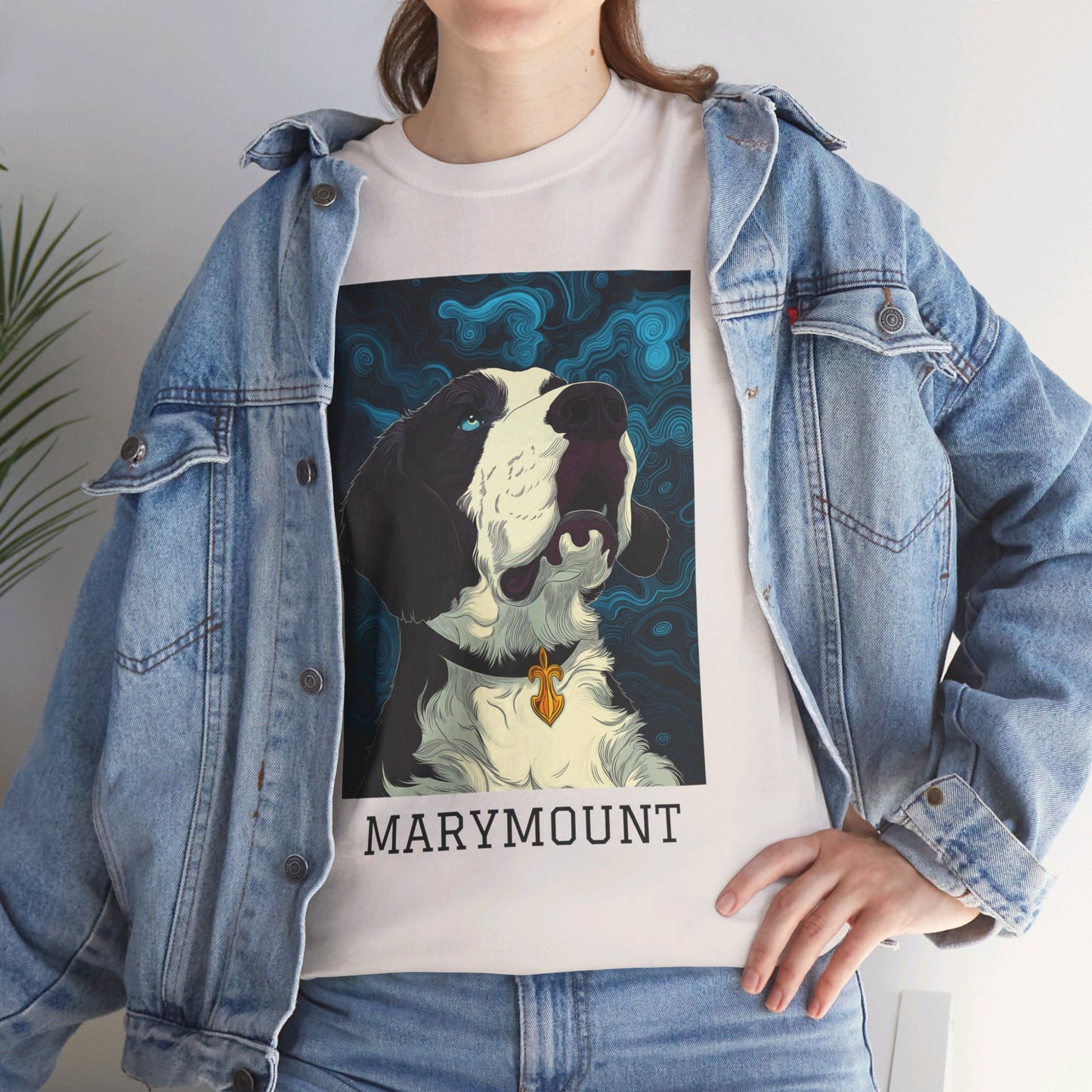 Marymount 01F - Unisex Heavy Cotton Tee - Image on the Front