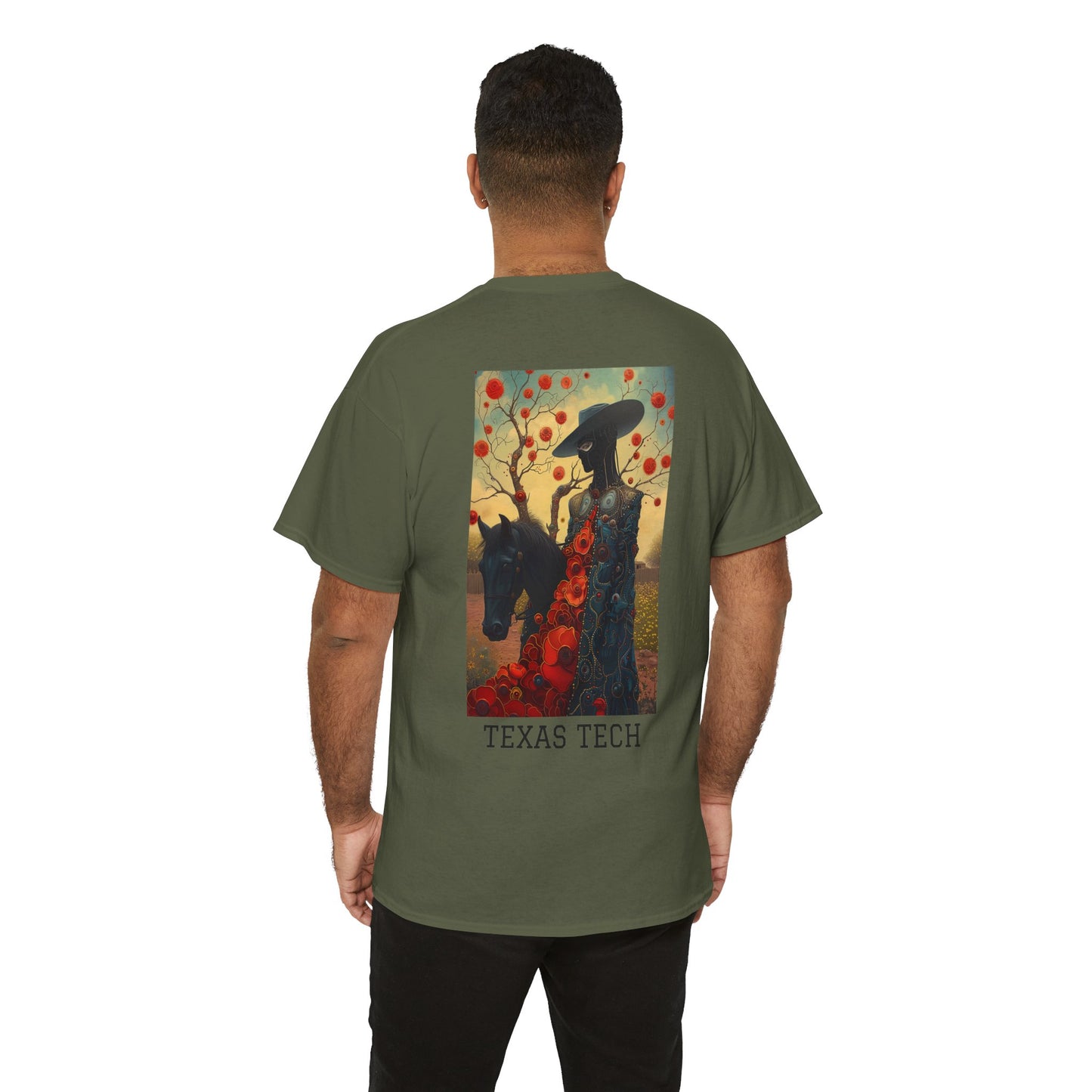 Texas Tech 03B - Unisex Heavy Cotton Tee - Image on the Back