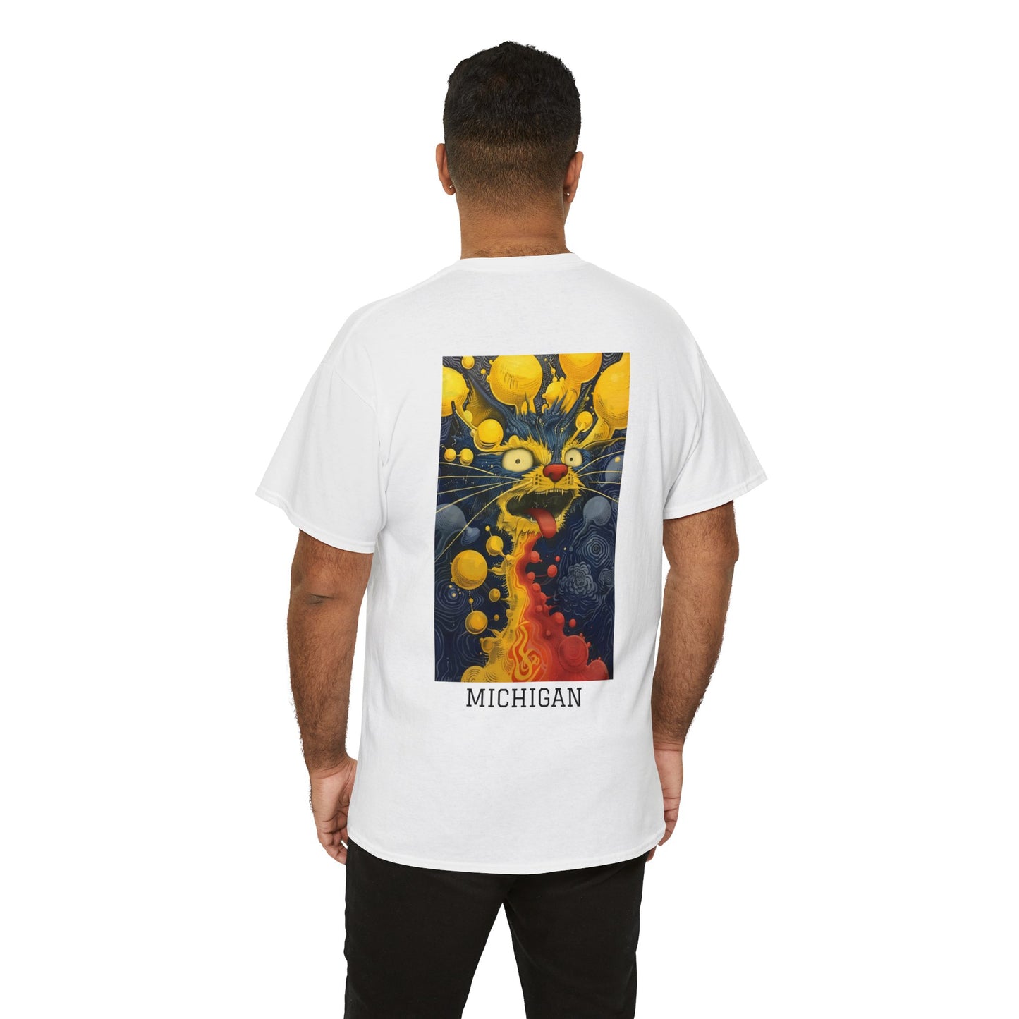 Michigan 01B - Unisex Heavy Cotton Tee - Image on the Back