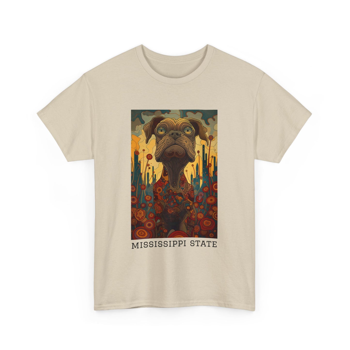 Mississippi State 01F - Unisex Heavy Cotton Tee - Image on the Front