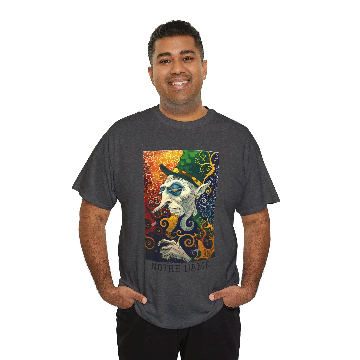 Notre Dame 01F - Unisex Heavy Cotton Tee - Image on the Front
