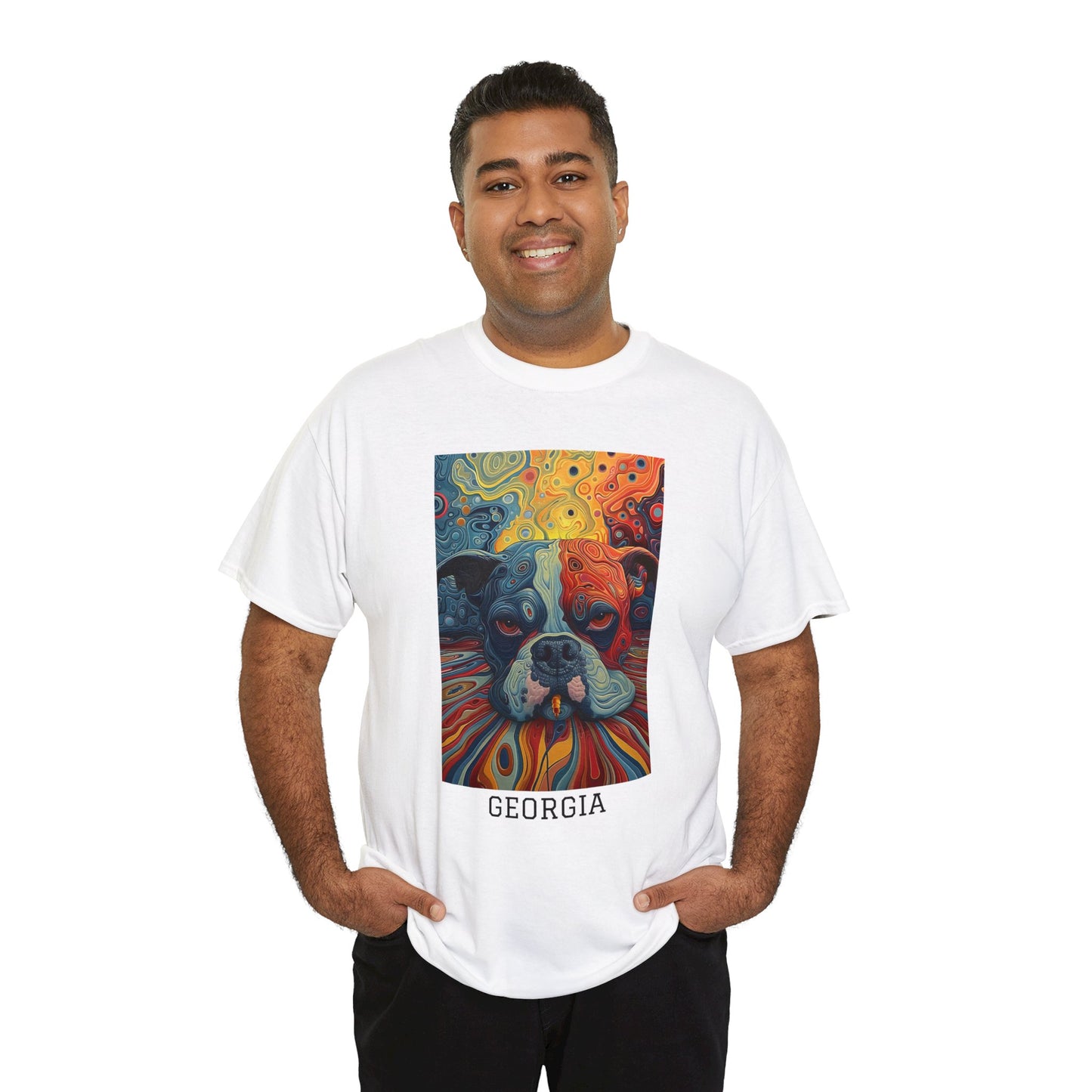 Georgia 03F - Unisex Heavy Cotton Tee - Image on the Front
