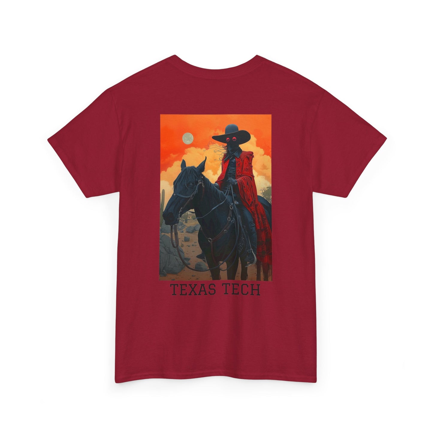 Texas Tech 01B - Unisex Heavy Cotton Tee - Image on the Back