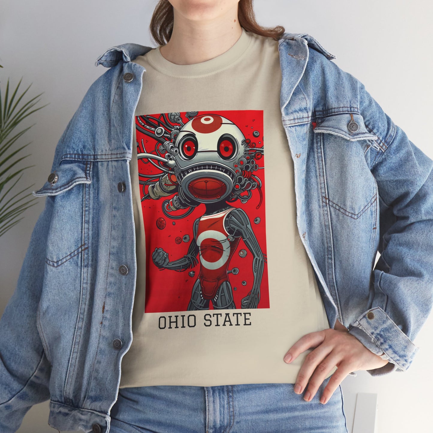 Ohio State 01F - Unisex Heavy Cotton Tee - Image on the Front