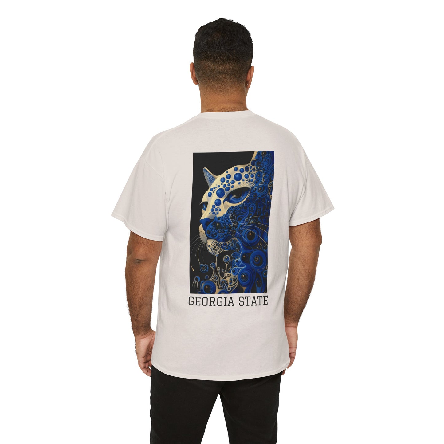 Georgia State 01B - Unisex Heavy Cotton Tee - Image on the Back
