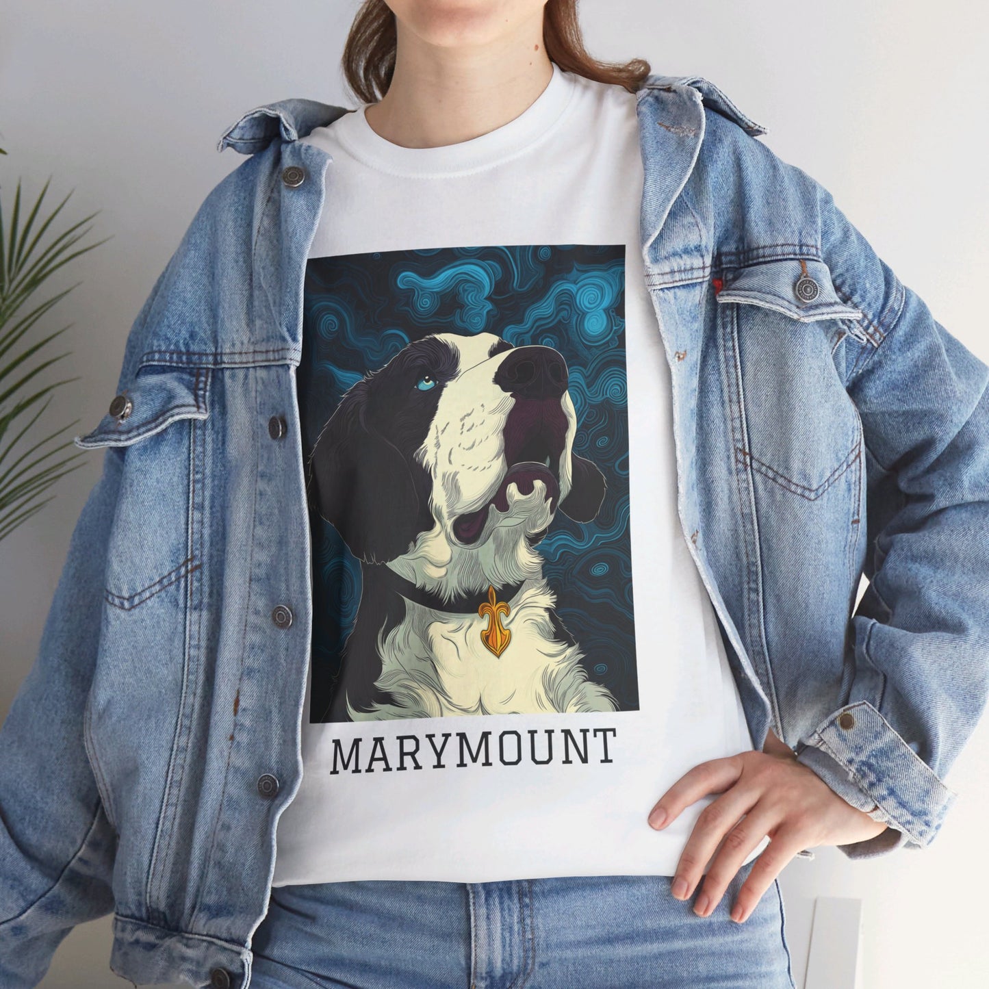 Marymount 01F - Unisex Heavy Cotton Tee - Image on the Front
