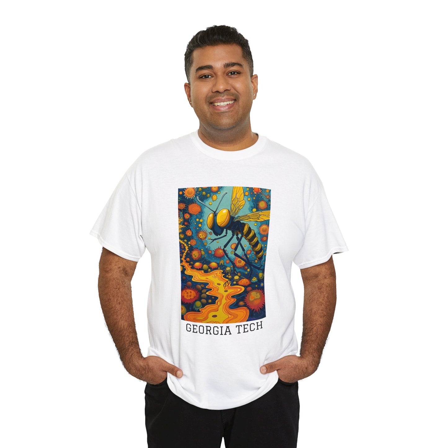 Georgia Tech 03F - Unisex Heavy Cotton Tee - Image on the Front