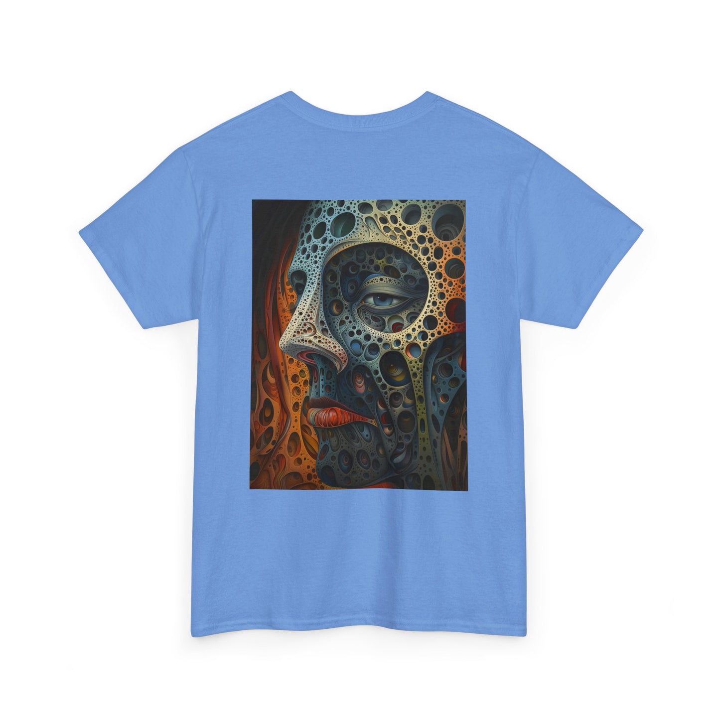 Face 01B - Unisex Heavy Cotton Tee - Image on the Back
