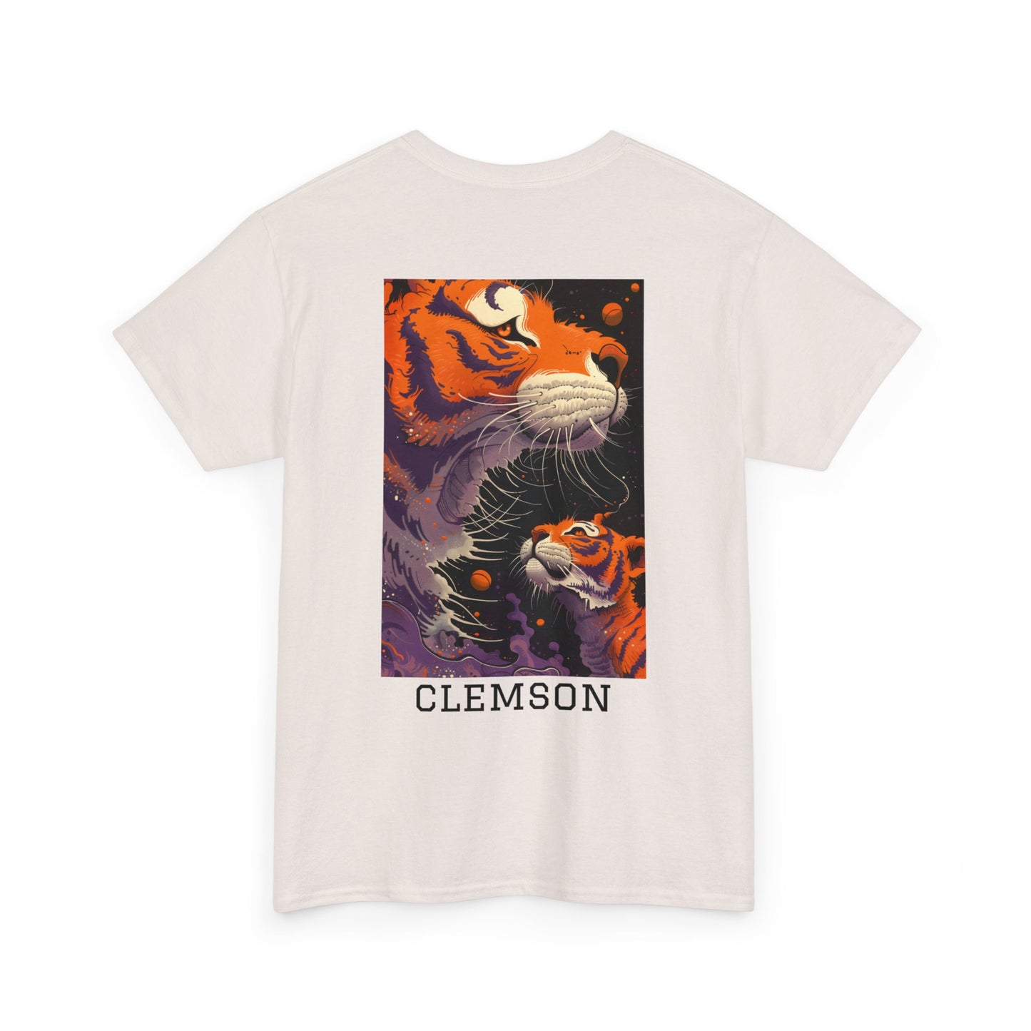 Clemson 01B - Unisex Heavy Cotton Tee - Image on the Back