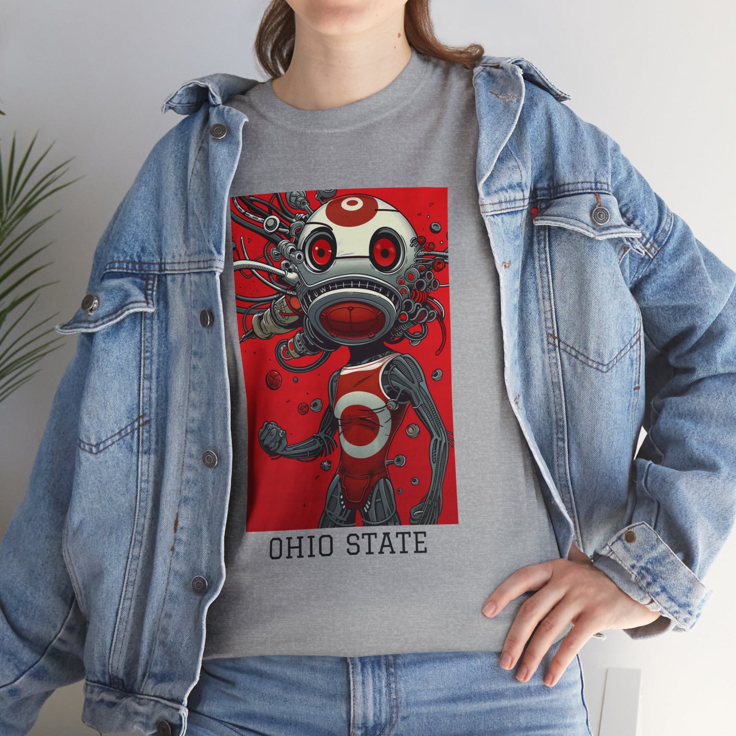 Ohio State 01F - Unisex Heavy Cotton Tee - Image on the Front