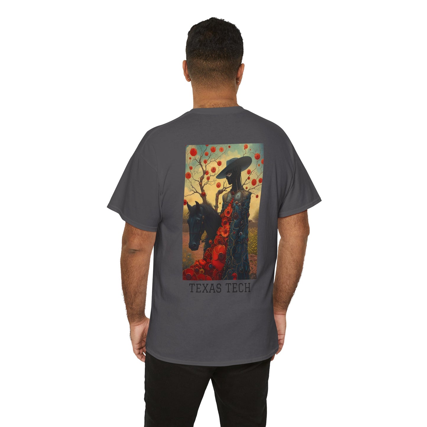 Texas Tech 03B - Unisex Heavy Cotton Tee - Image on the Back