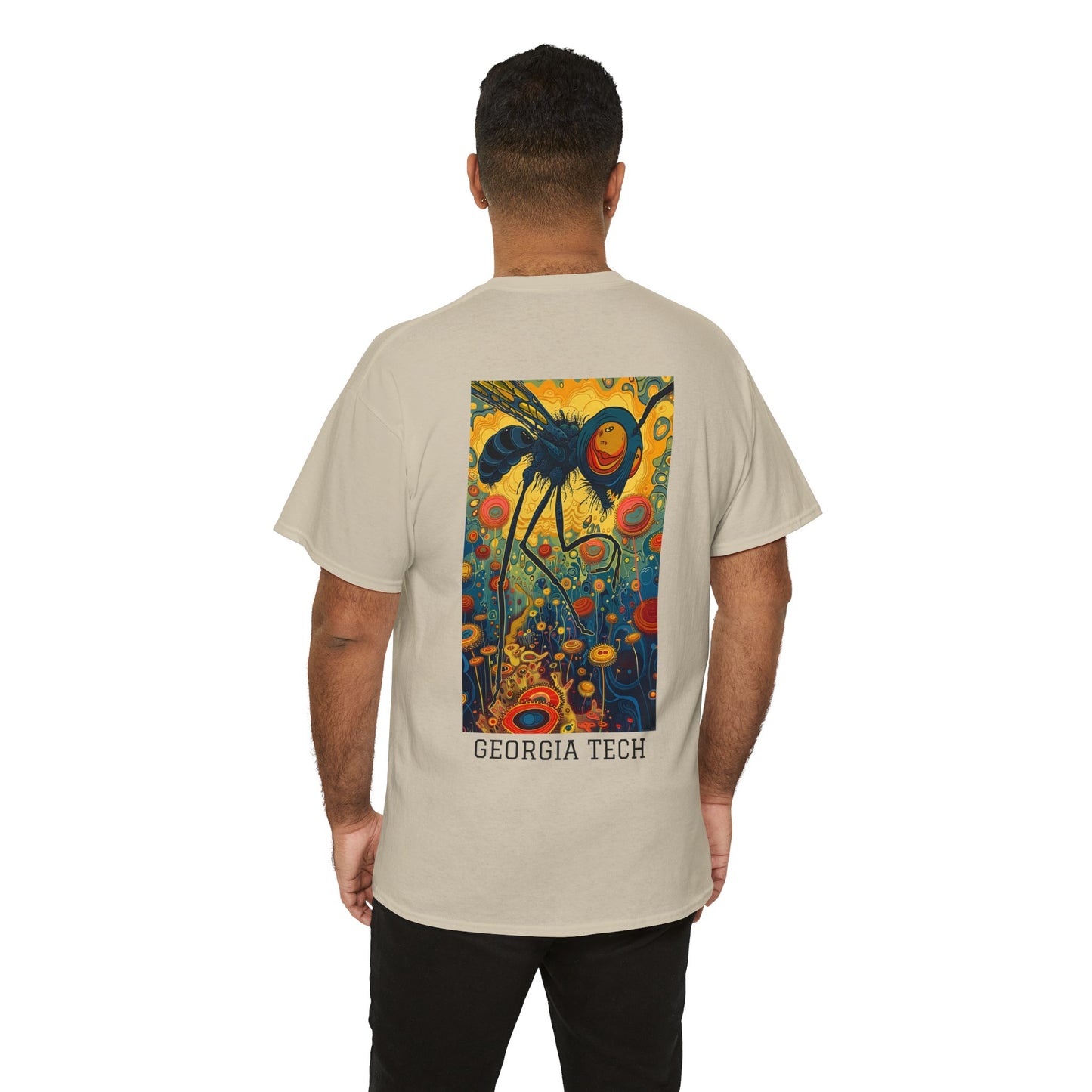 Georgia Tech 02B - Unisex Heavy Cotton Tee - Image on the Back