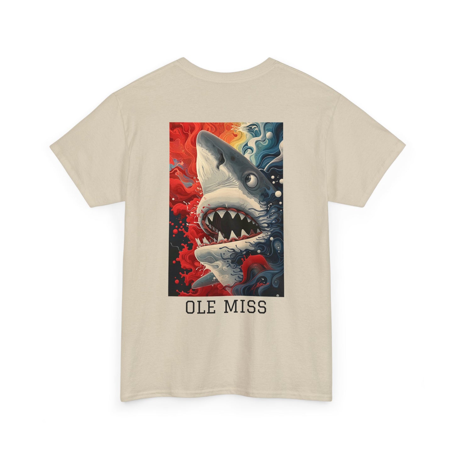 Ole Miss 01B - Unisex Heavy Cotton Tee - Image on the Back