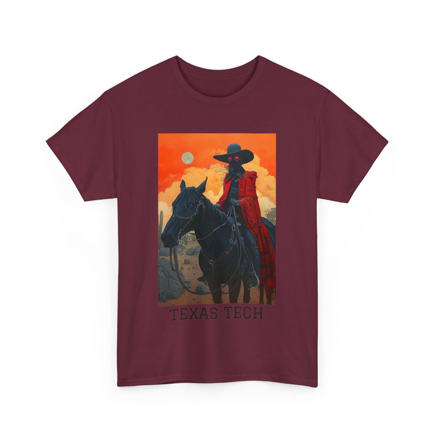 Texas Tech 01F - Unisex Heavy Cotton Tee - Image on the Front