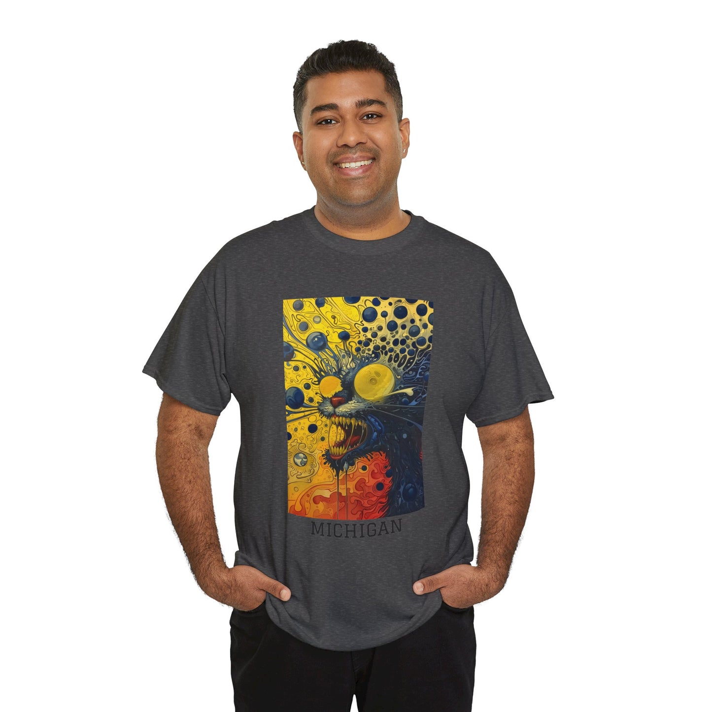 Michigan 02F - Unisex Heavy Cotton Tee - Image on the Front