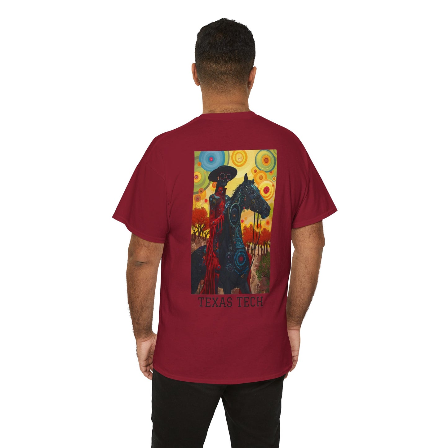 Texas Tech 02B - Unisex Heavy Cotton Tee - Image on the Back