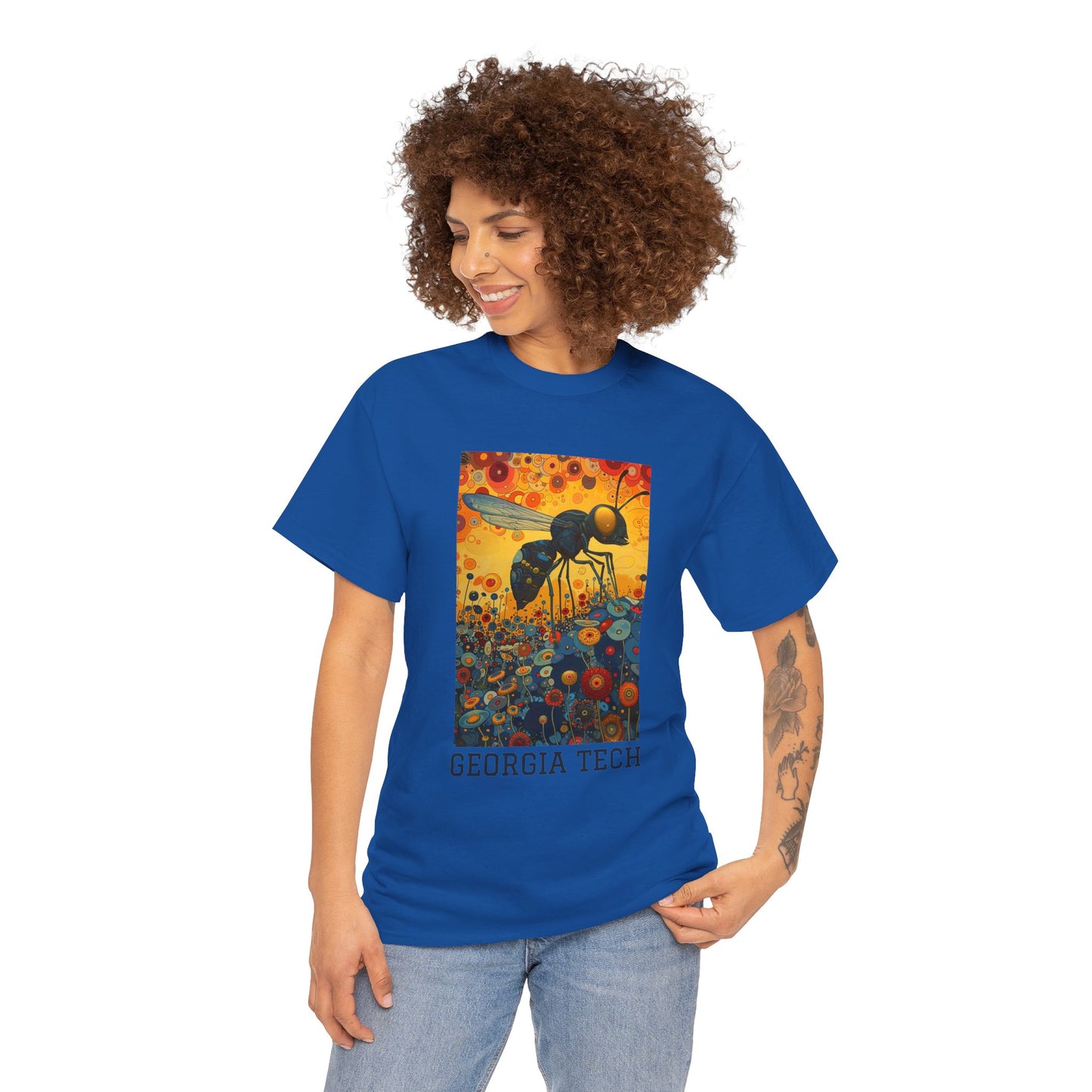 Georgia Tech 02F - Unisex Heavy Cotton Tee - Image on the Front