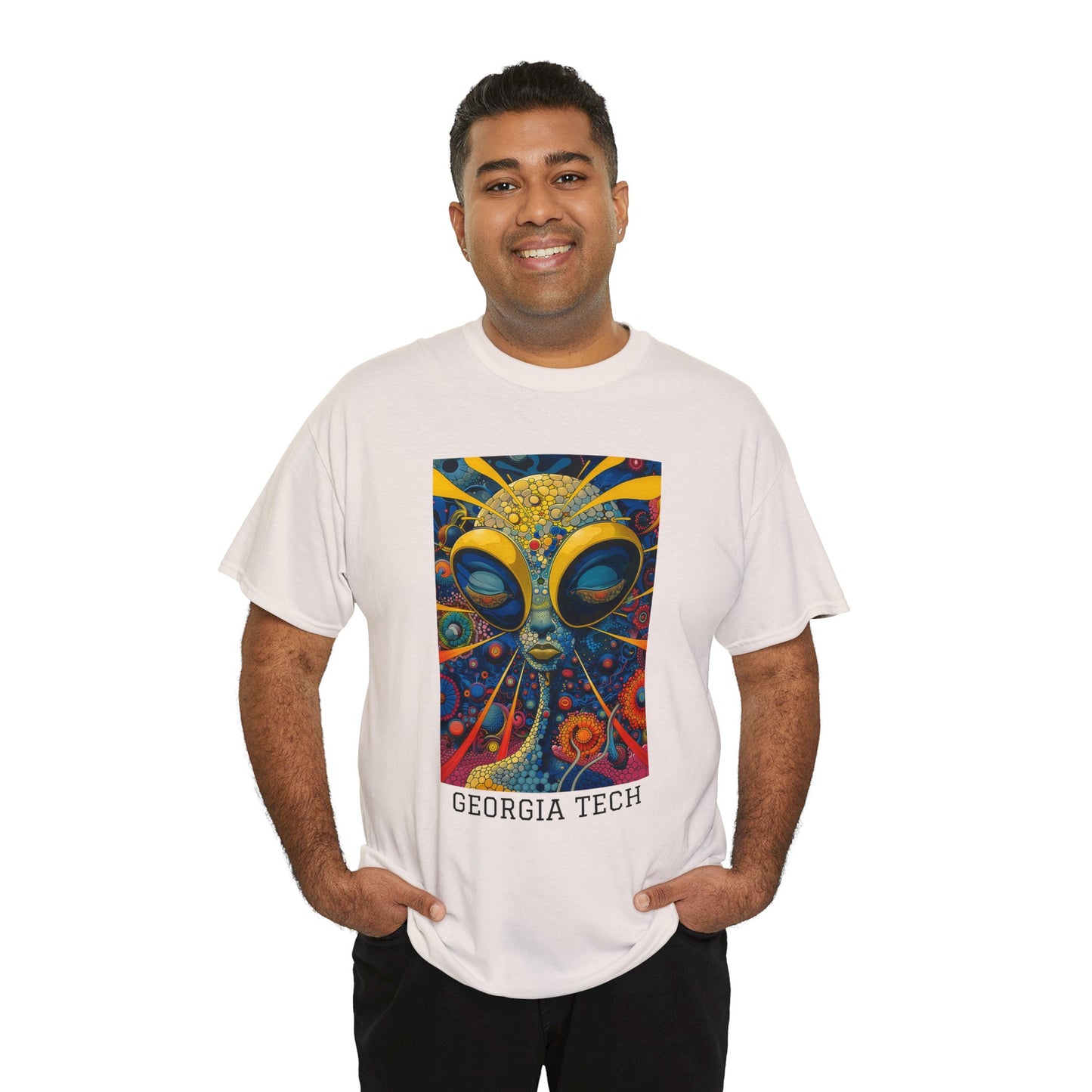 Georgia Tech 04F - Unisex Heavy Cotton Tee - Image on the Front