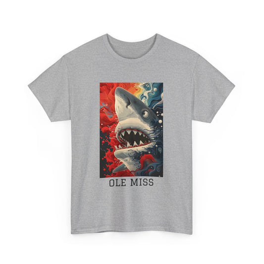 Ole Miss 01F - Unisex Heavy Cotton Tee - Image on the Front