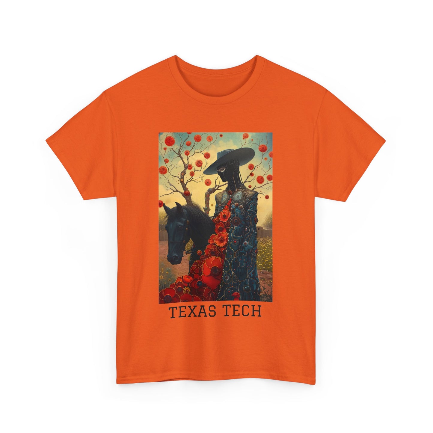 Texas Tech 03F - Unisex Heavy Cotton Tee - Image on the Front