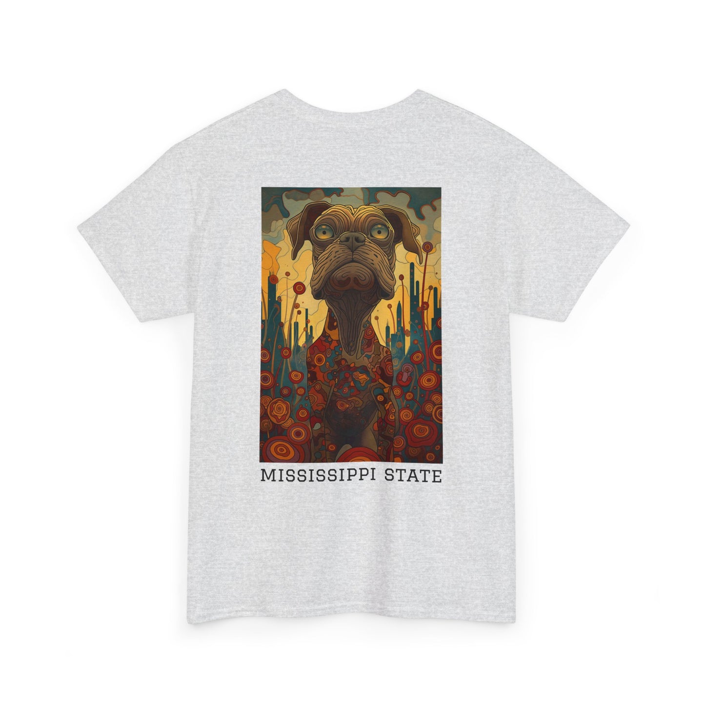 Mississippi State 01B - Unisex Heavy Cotton Tee - Image on the Back