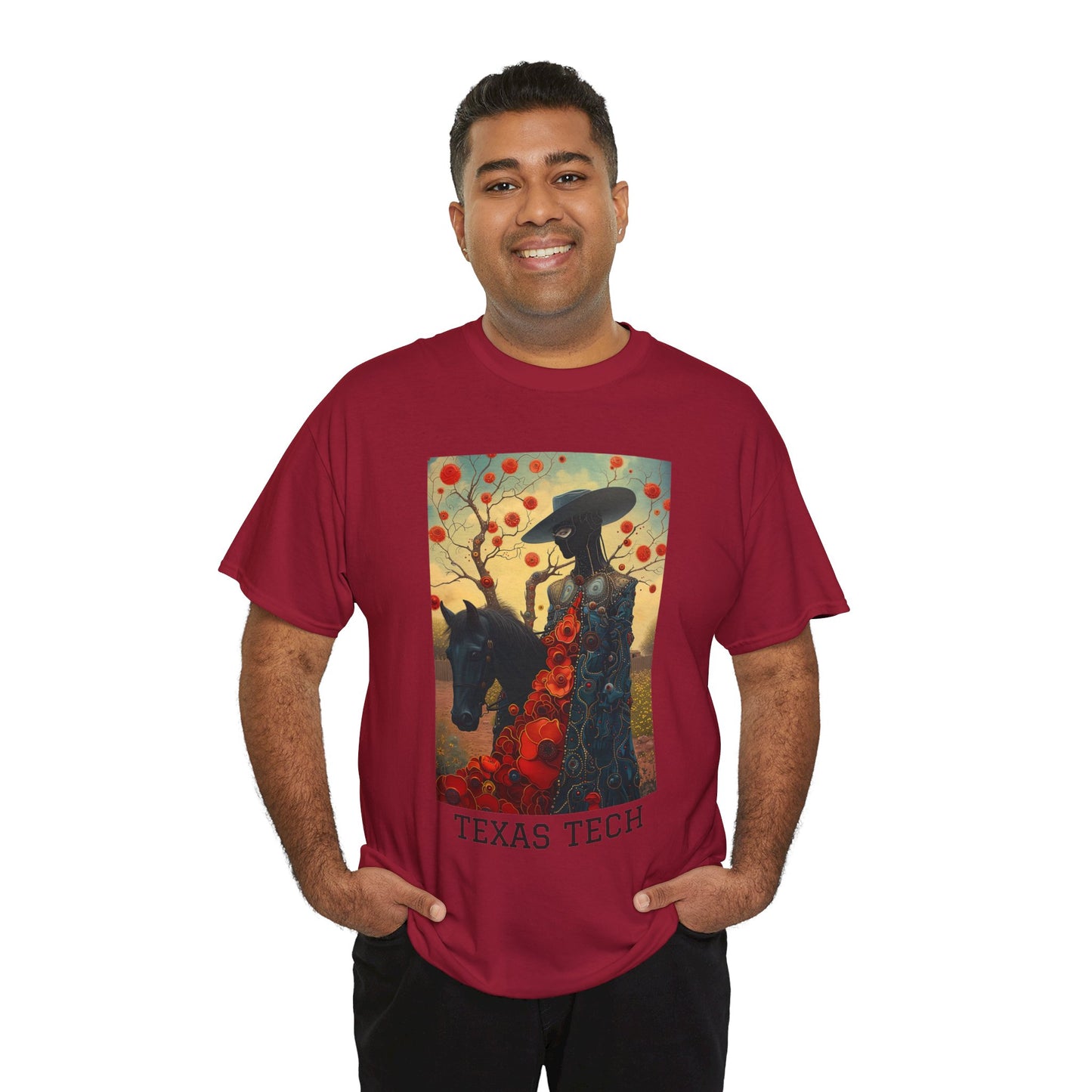 Texas Tech 03F - Unisex Heavy Cotton Tee - Image on the Front
