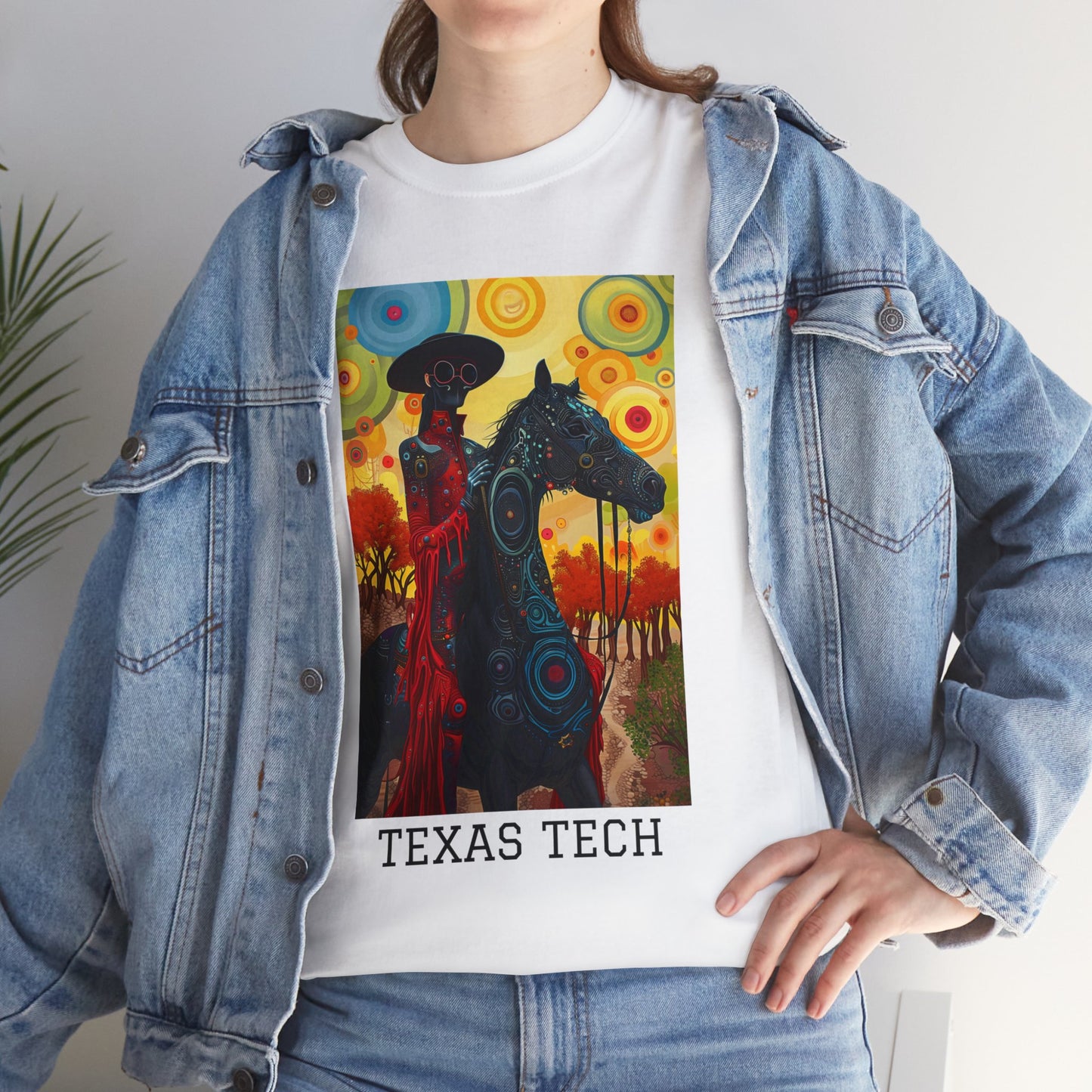 Texas Tech 02F - Unisex Heavy Cotton Tee - Image on the Front
