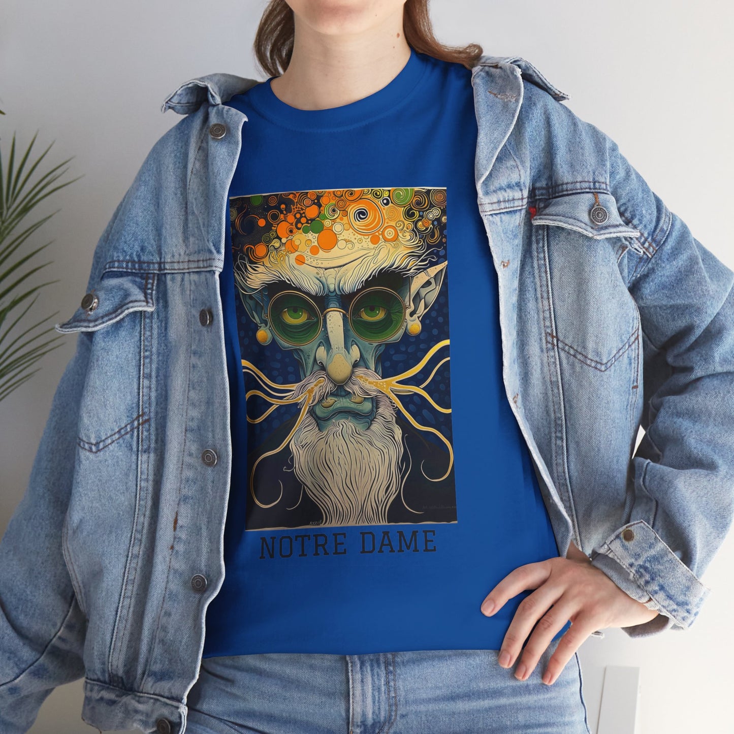 Notre Dame 02F - Unisex Heavy Cotton Tee - Image on the Front