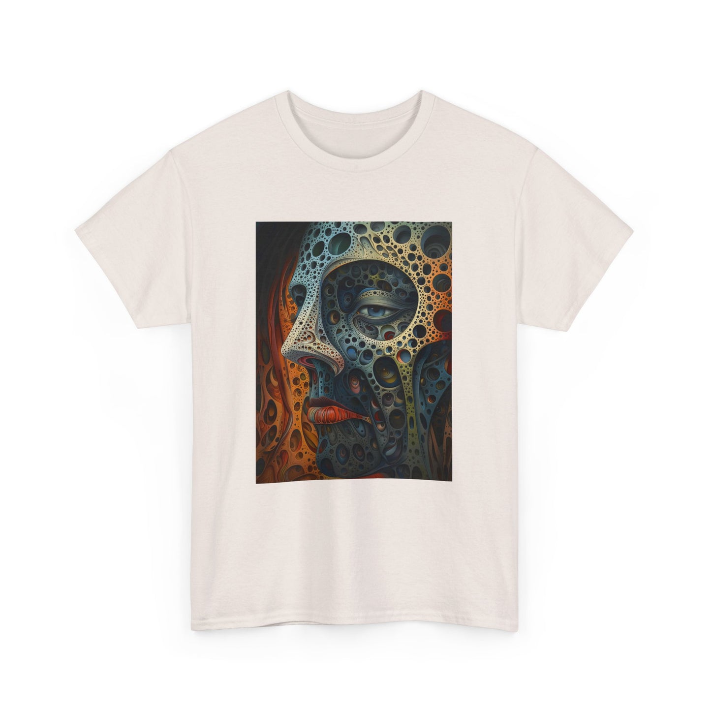 Face 01F - Unisex Heavy Cotton Tee - Image on the Front