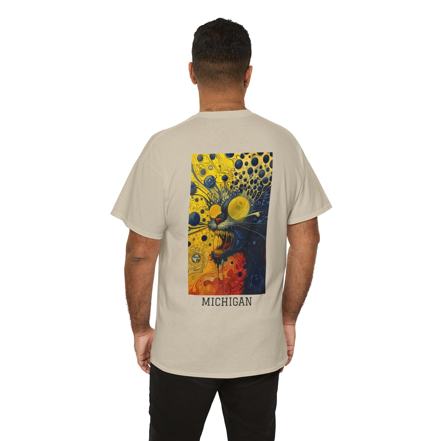 Michigan 02B - Unisex Heavy Cotton Tee - Image on the Back