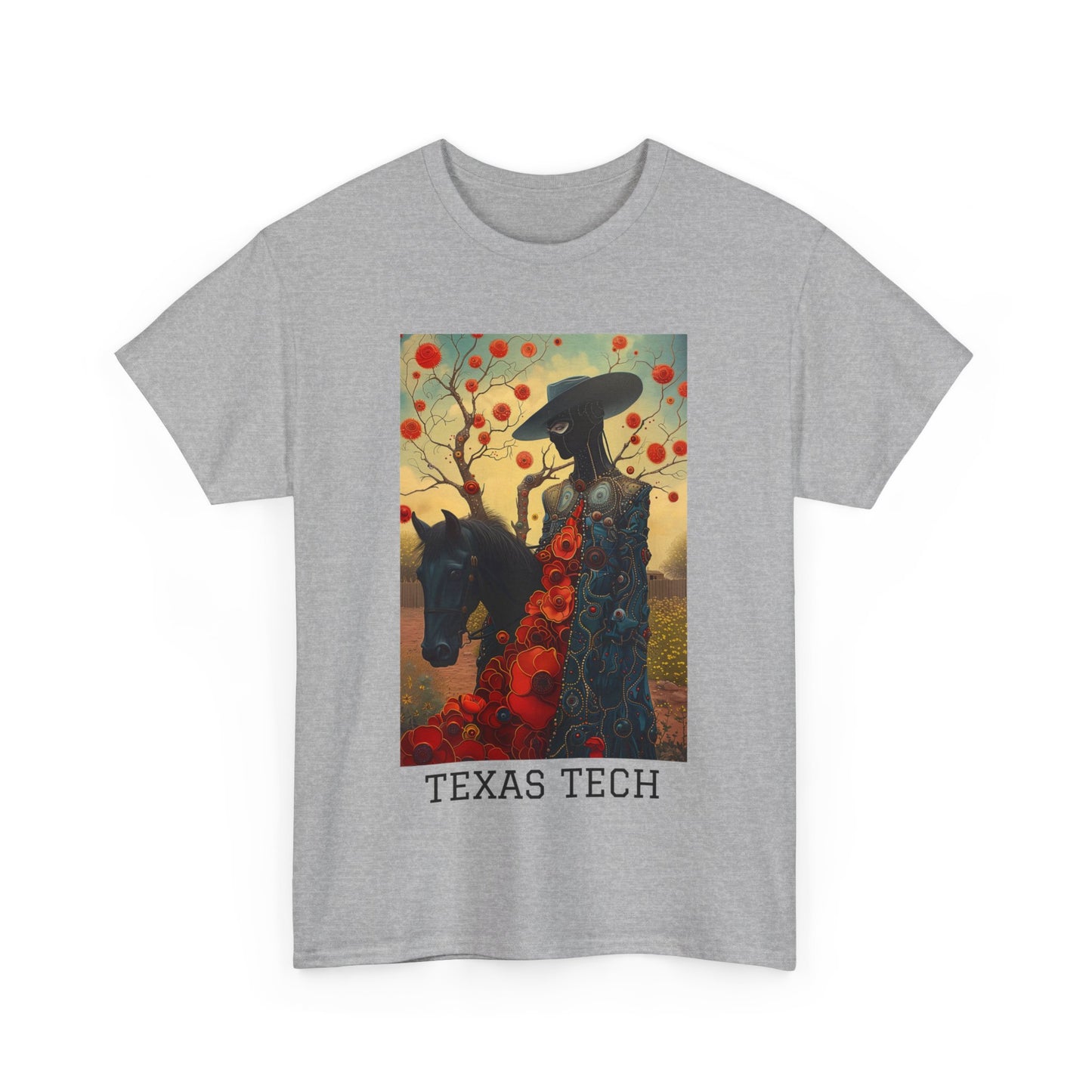 Texas Tech 03F - Unisex Heavy Cotton Tee - Image on the Front