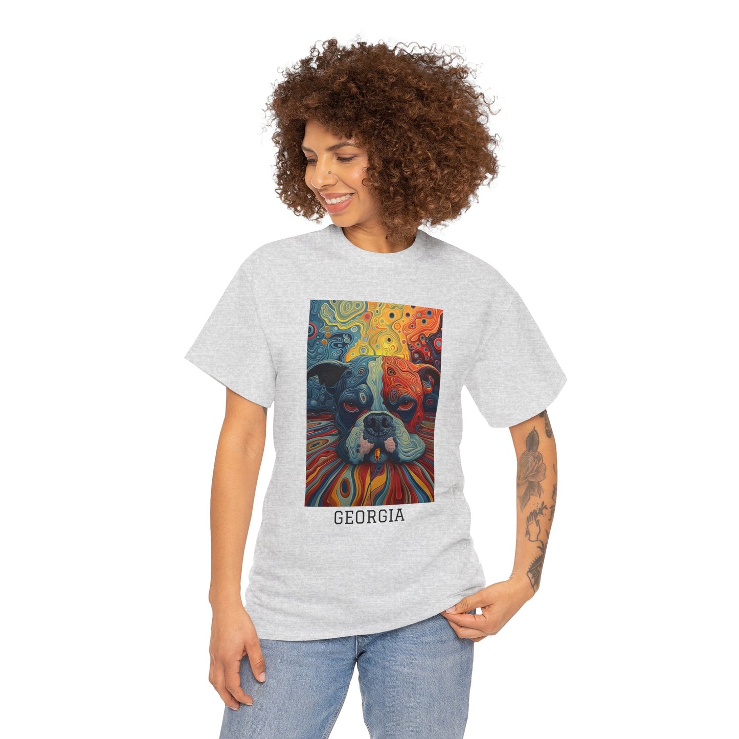 Georgia 03F - Unisex Heavy Cotton Tee - Image on the Front