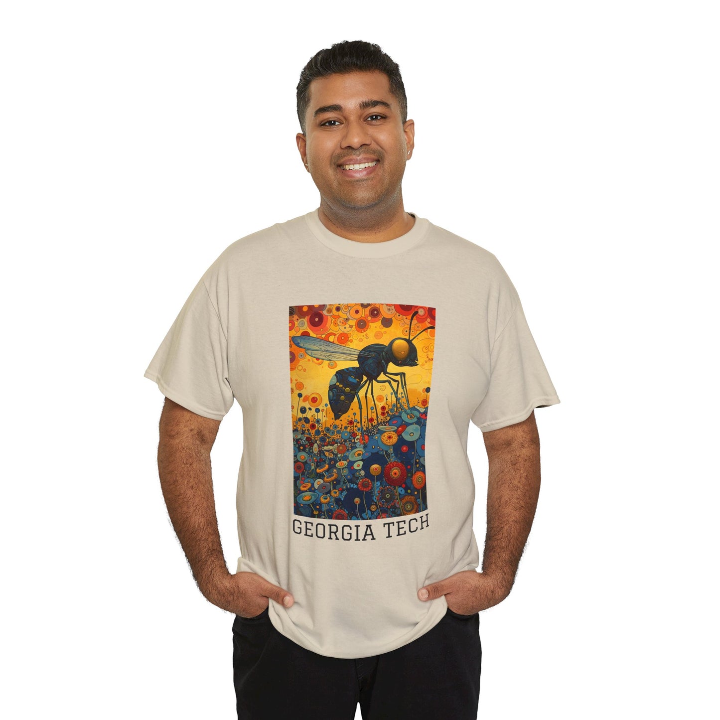 Georgia Tech 02F - Unisex Heavy Cotton Tee - Image on the Front