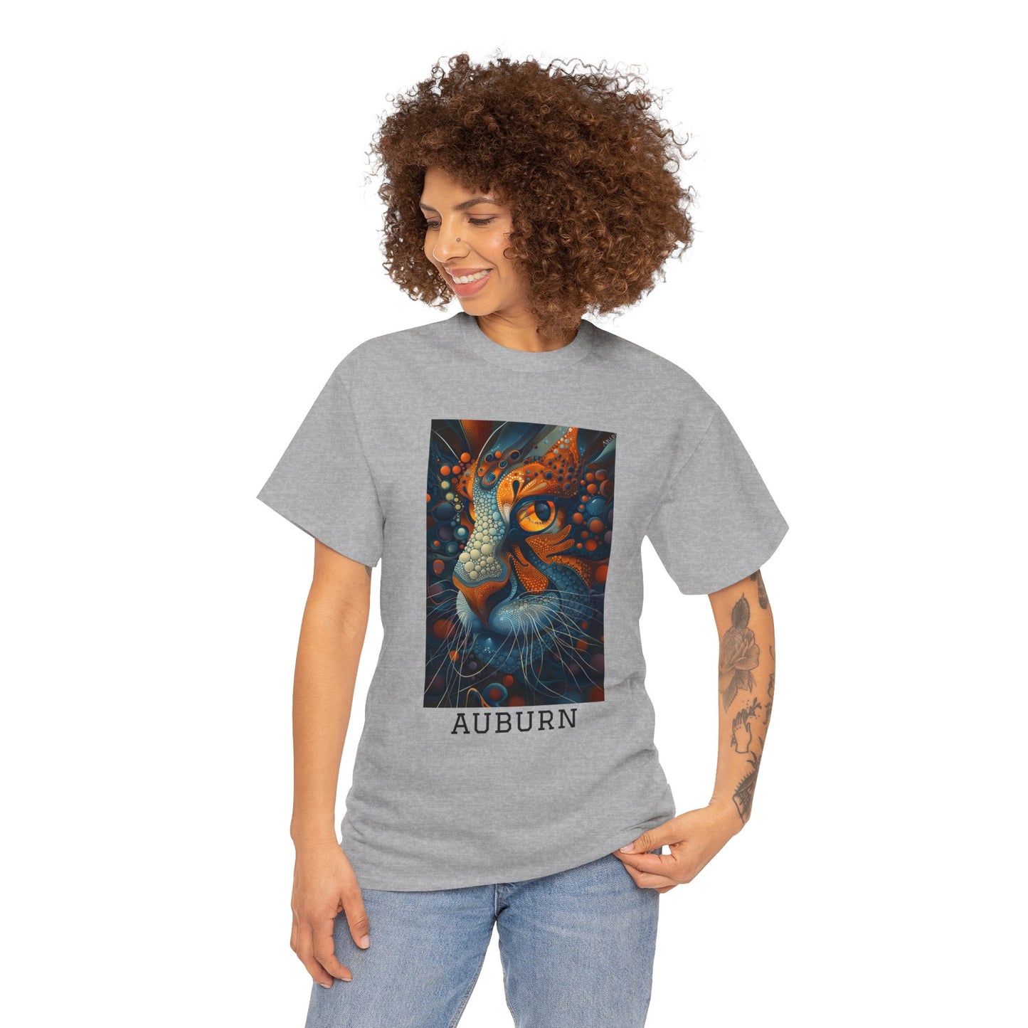 Auburn 01F - Unisex Heavy Cotton Tee - Image on the Front
