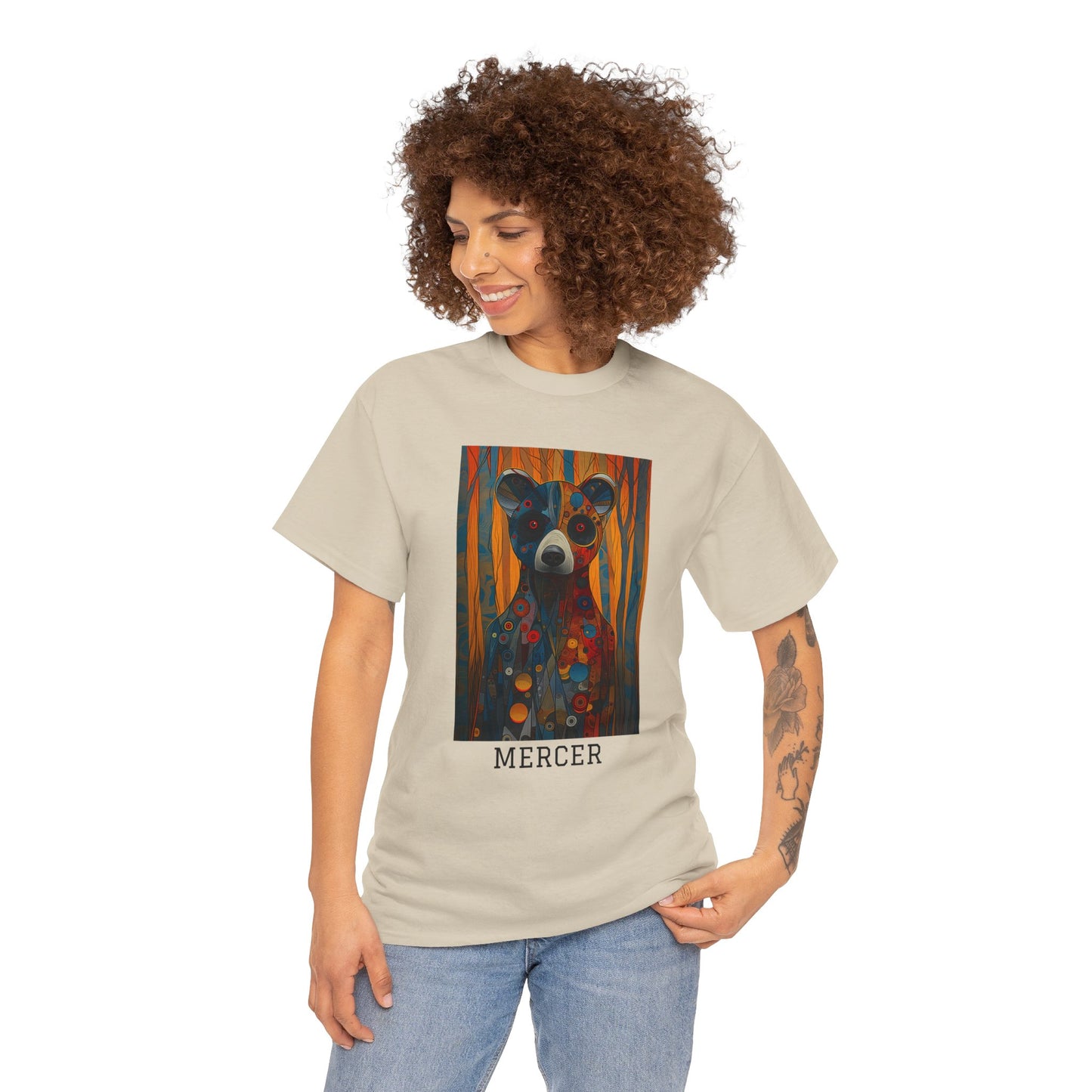 Mercer 01F - Unisex Heavy Cotton Tee - Image on the Front