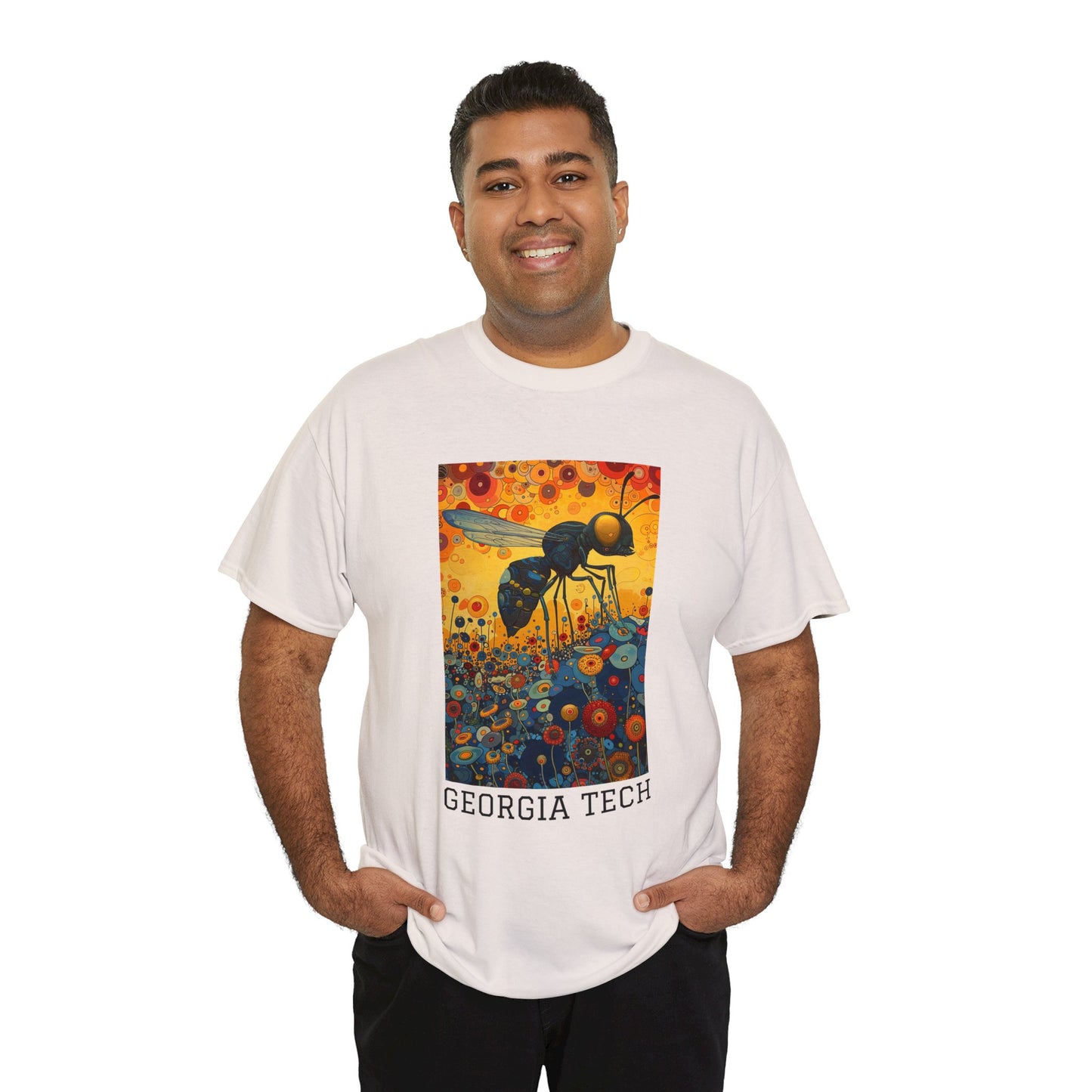 Georgia Tech 01F - Unisex Heavy Cotton Tee - Image on the Front