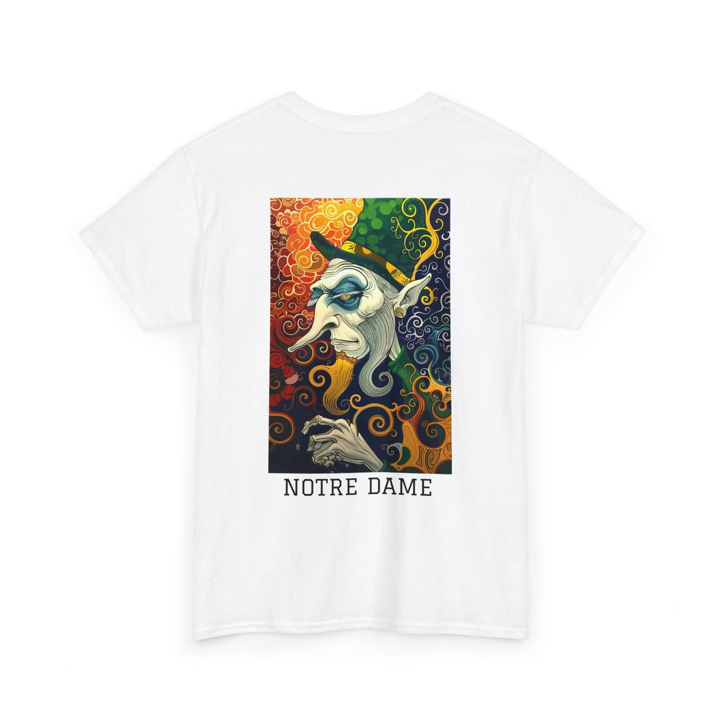 Notre Dame 01B - Unisex Heavy Cotton Tee - Image on the Back