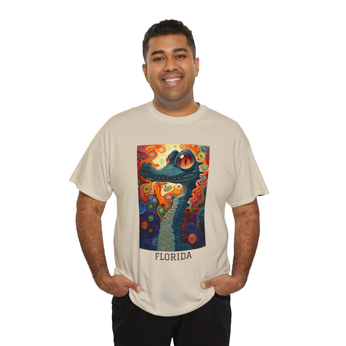 Florida 01F - Unisex Heavy Cotton Tee - Image on the Front