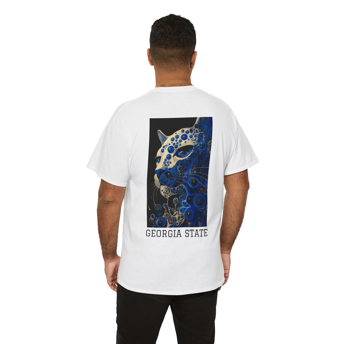 Georgia State 01B - Unisex Heavy Cotton Tee - Image on the Back