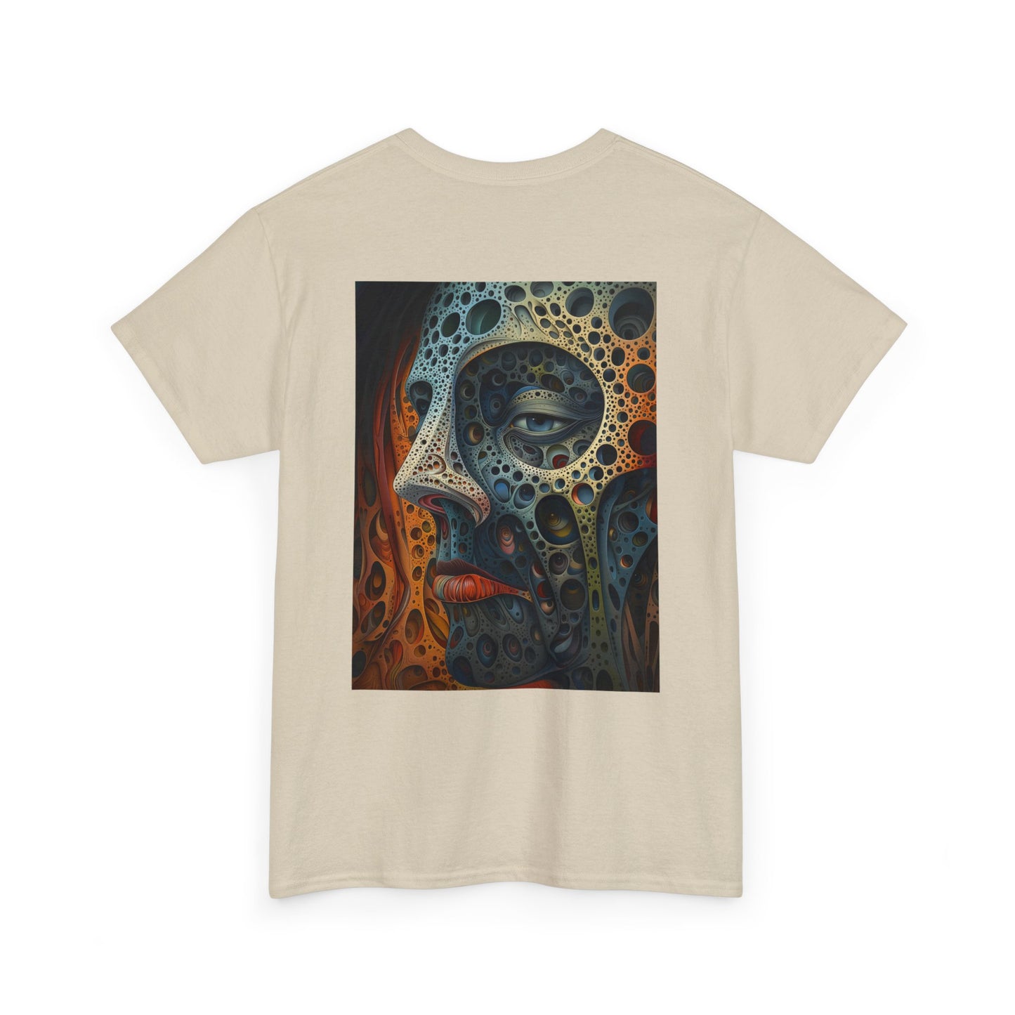 Face 01B - Unisex Heavy Cotton Tee - Image on the Back