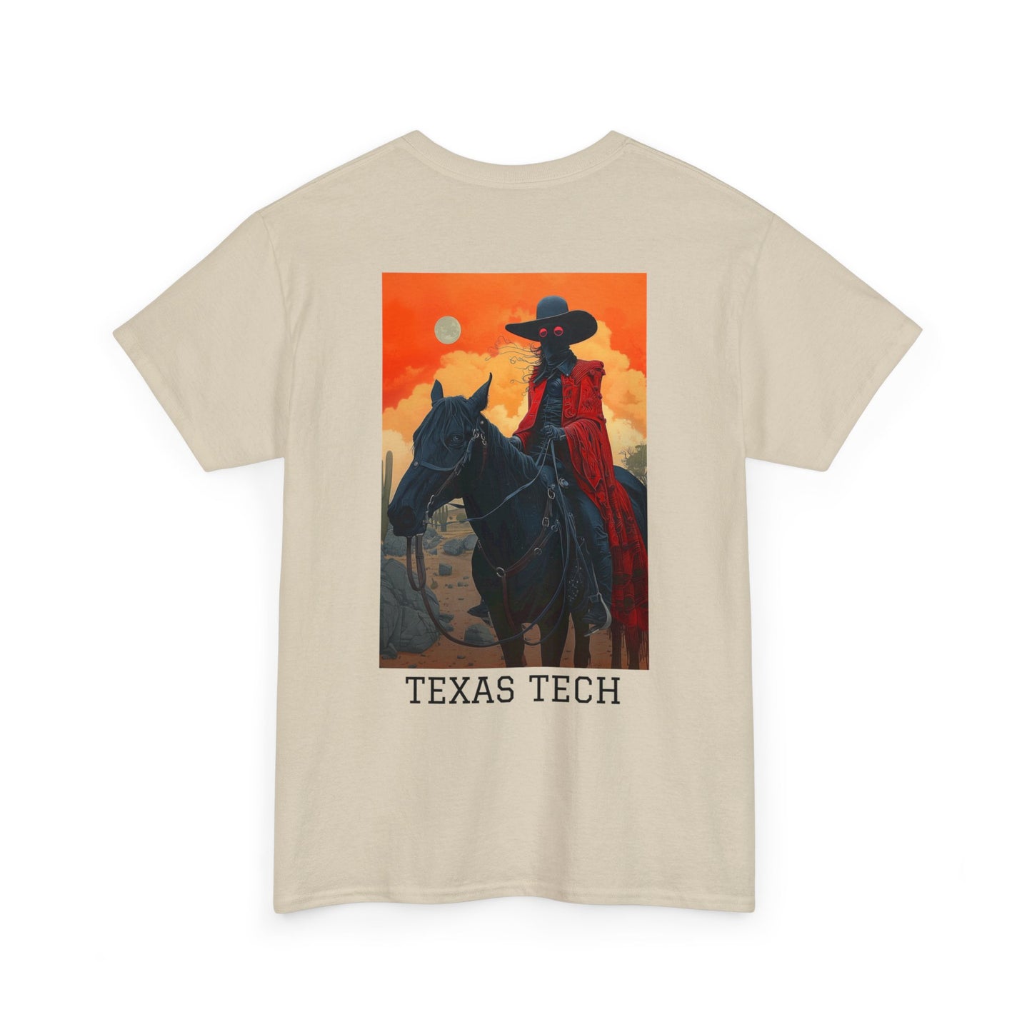 Texas Tech 01B - Unisex Heavy Cotton Tee - Image on the Back