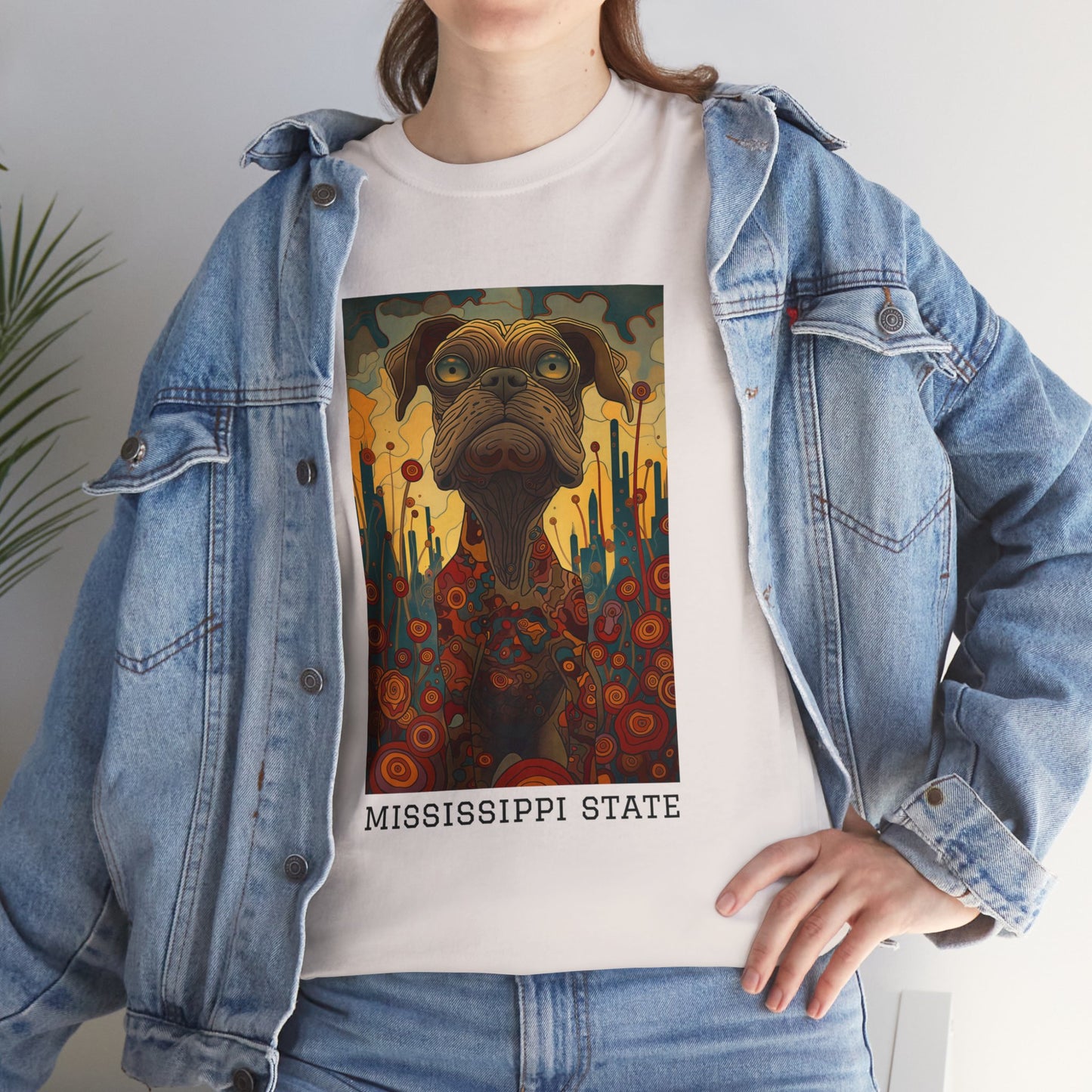 Mississippi State 01F - Unisex Heavy Cotton Tee - Image on the Front