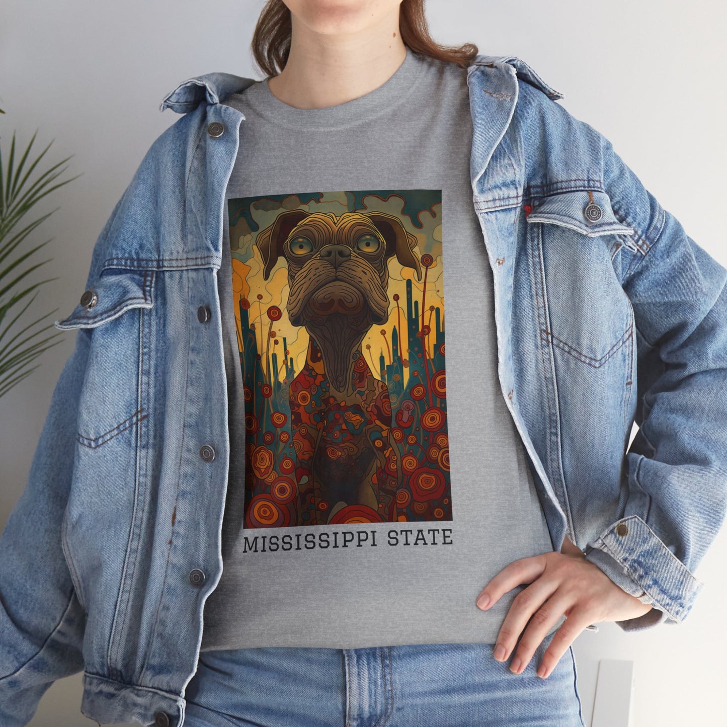 Mississippi State 01F - Unisex Heavy Cotton Tee - Image on the Front