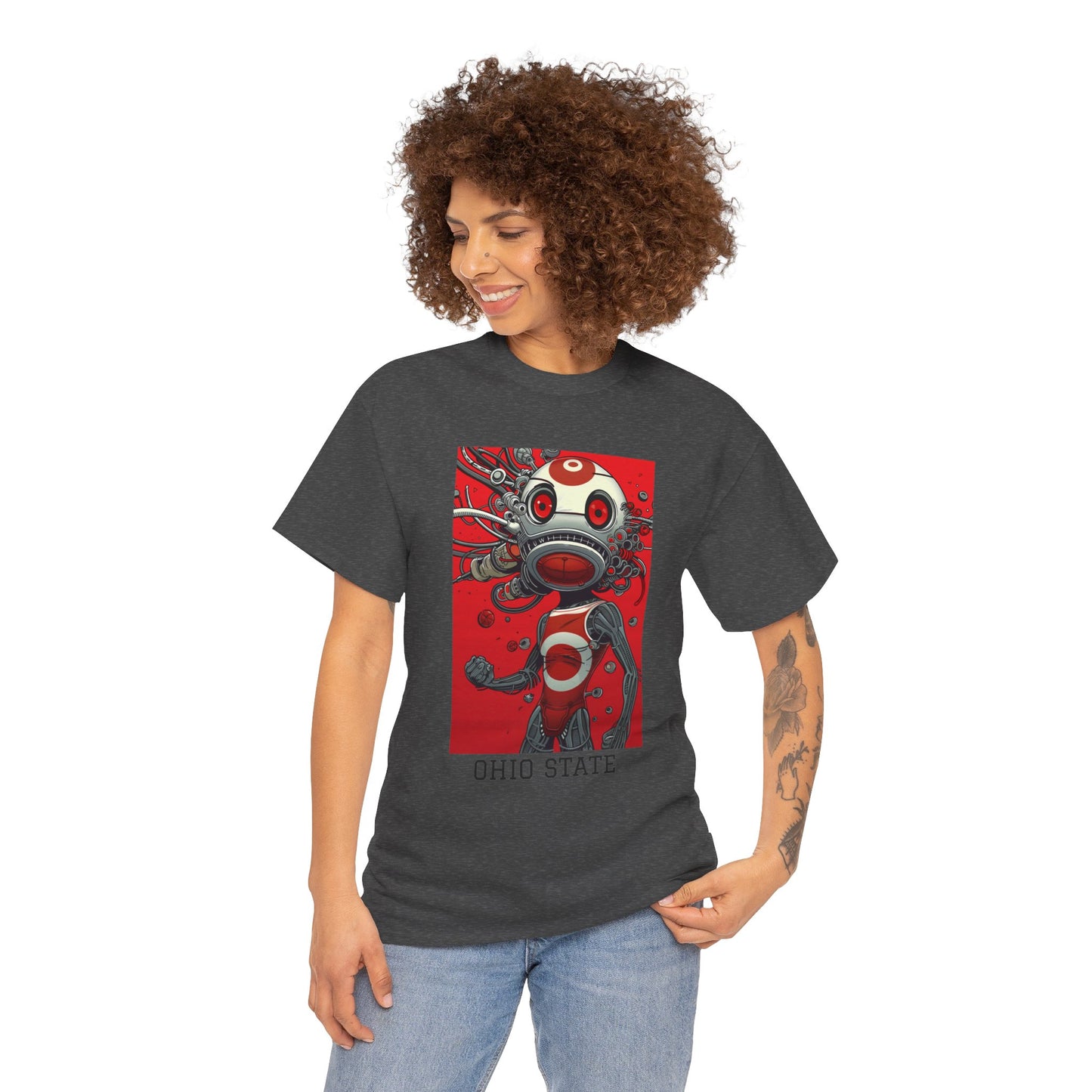 Ohio State 01F - Unisex Heavy Cotton Tee - Image on the Front