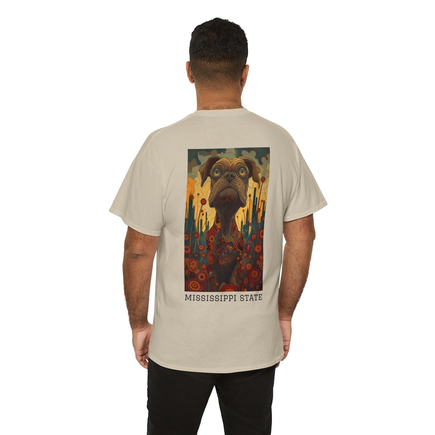 Mississippi State 01B - Unisex Heavy Cotton Tee - Image on the Back